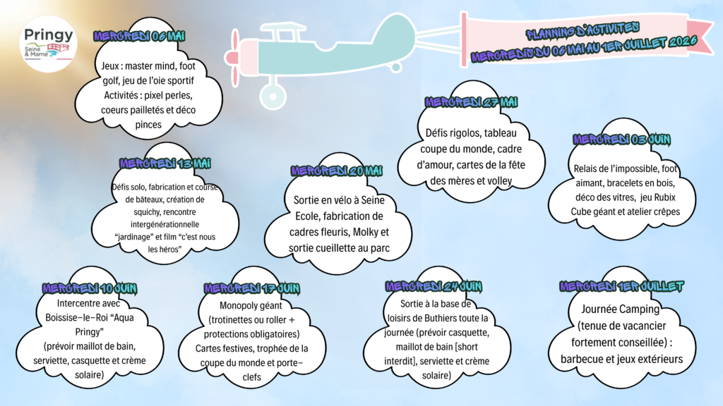 PLANNING. ACTIVITES.MERCREDI.6 11.ANS .CYCLE .5. 1