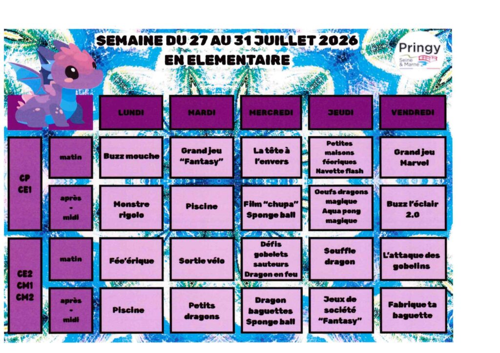 VACANCES.2026 PLANNINGS ACTIVITES.6.11.ANS . 6
